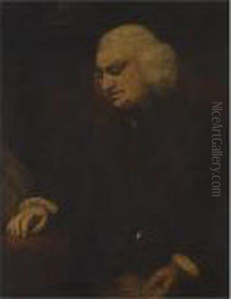 Portrait Of Dr Samuel Johnson (1709-1784) Oil Painting by Sir Joshua Reynolds