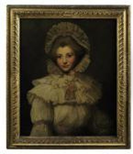 Portrait Of Lavinia Bingham 
(1762-1831), Wife Of George John, 2ndearl Spencer, In A White Dress And 
Mob Cap Oil Painting by Sir Joshua Reynolds