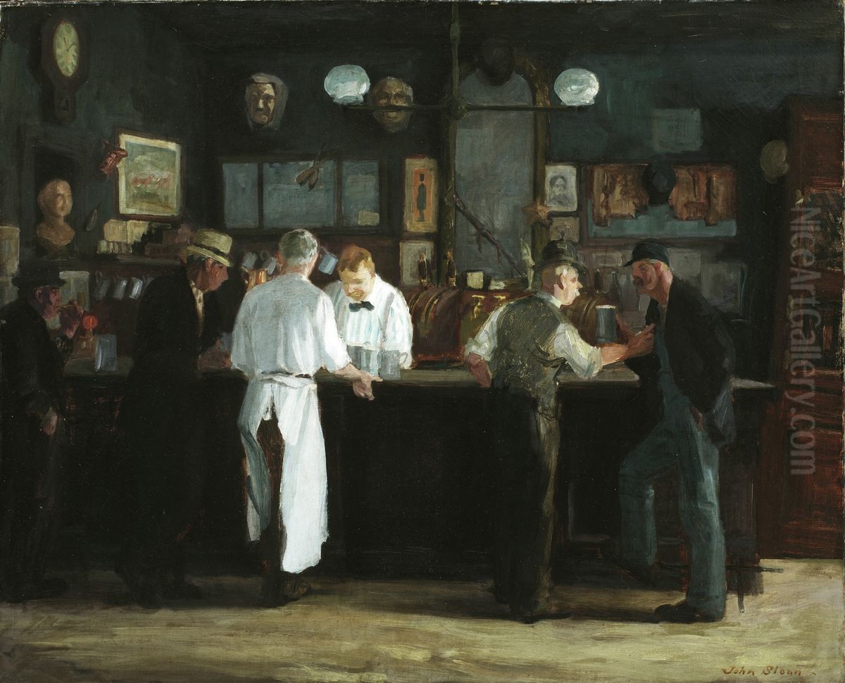 McSorley's Bar Oil Painting by John Sloan