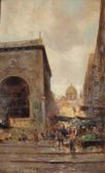 Mercatino Oil Painting by Oscar Ricciardi