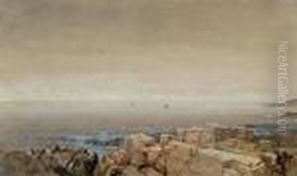 Rocks At Nahant Oil Painting by William Trost Richards