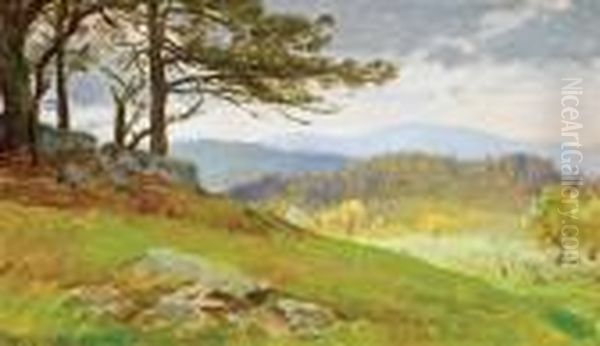 Canaan Landscape With Pine Trees Oil Painting by William Trost Richards
