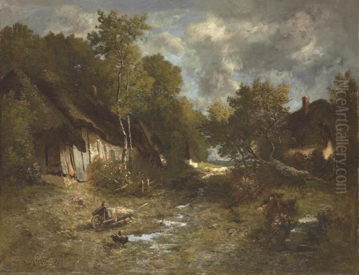 The Farm Oil Painting by Leon Richet