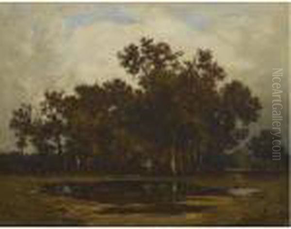 La Foret De Fontainebleau Oil Painting by Leon Richet