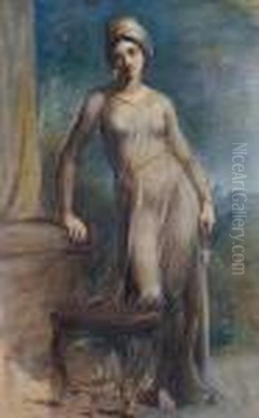 Portrait Of A Lady Holding A Rosary Oil Painting by George Richmond