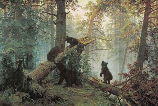 Morning in the Pine-tree Forest Oil Painting by Ivan Shishkin