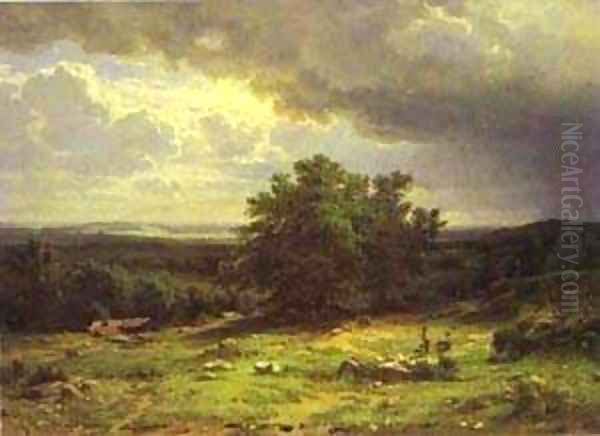 View Near Dusseldorf 1865 Oil Painting by Ivan Shishkin