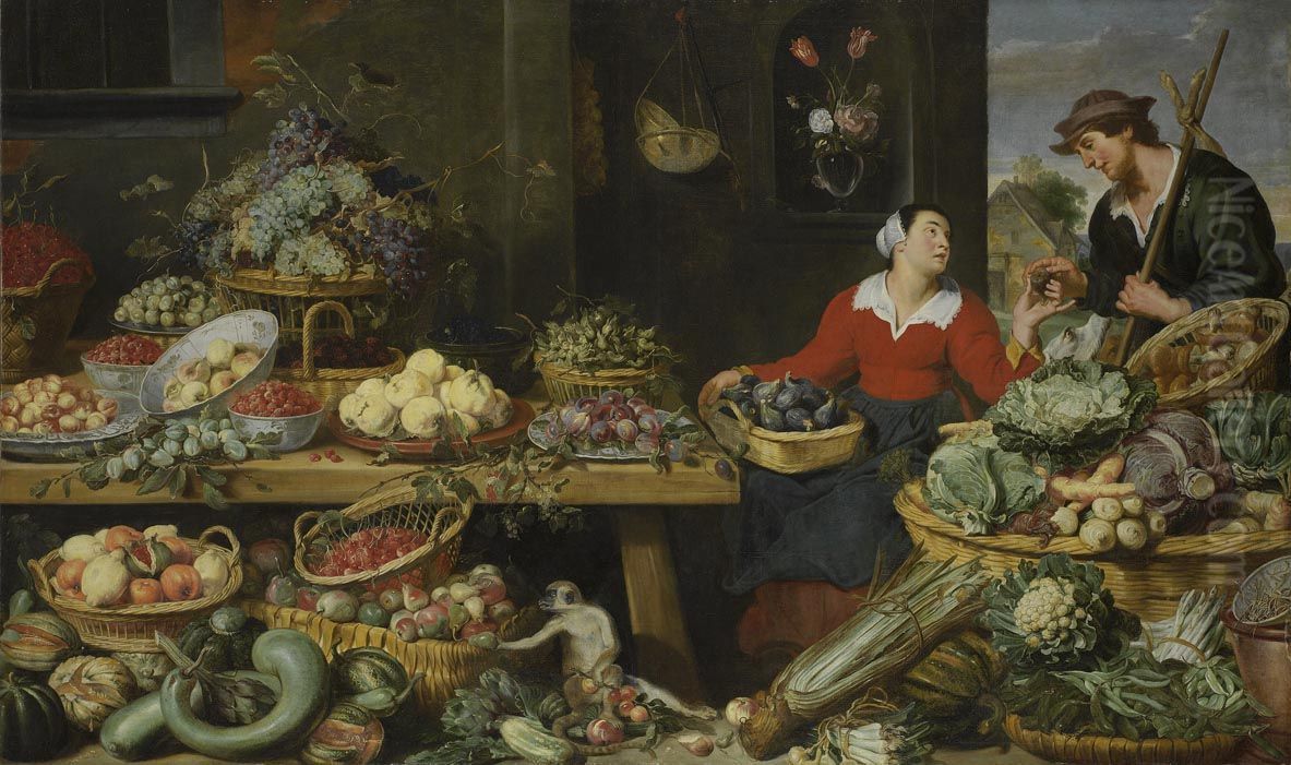 Fruit and Vegetable Stall Oil Painting by Frans Snyders