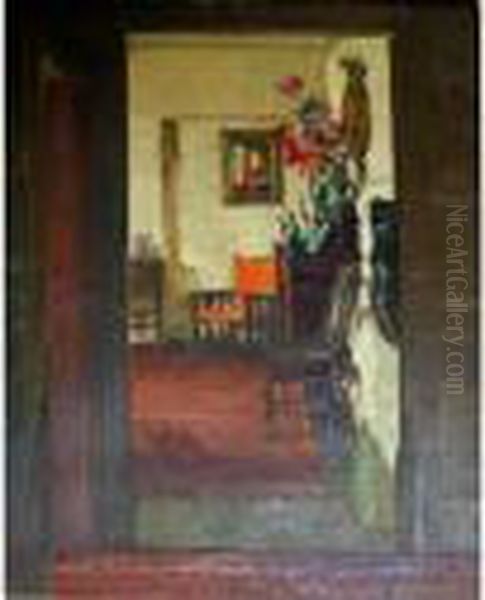 A Glimpse Into The Morning Room Oil Painting by David the Elder Richter