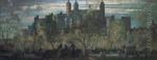 The Tower Of London Oil Painting by David the Elder Richter