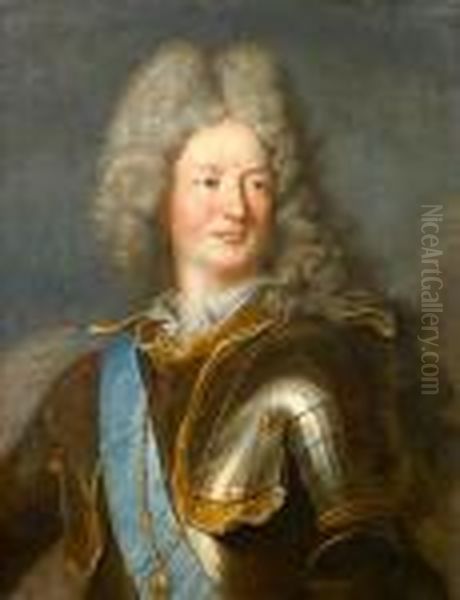 A Portrait Of Louis-alexandre De Bourbon,comte De Toulouse 
Inscribed 'duc De Villars / By Rigaud' (on The Reverse) Oil Painting by Hyacinthe Rigaud