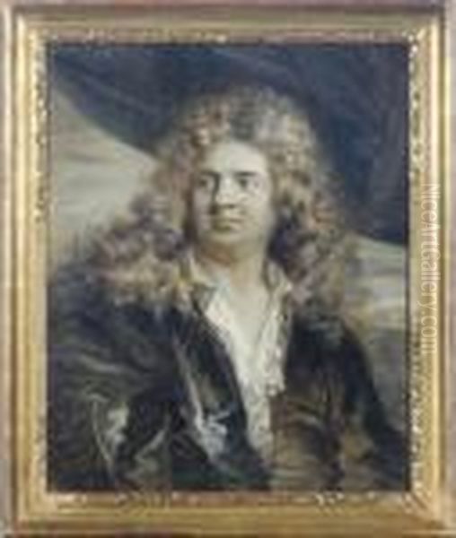 Portrait Of A Gentleman 
Traditionally Identified As The Sculptor Desjardins, En Grisaille Oil Painting by Hyacinthe Rigaud