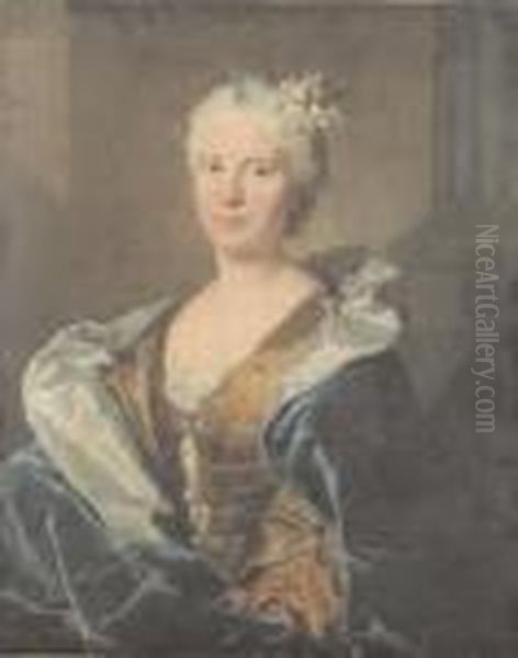 Portrait De Femme Oil Painting by Hyacinthe Rigaud