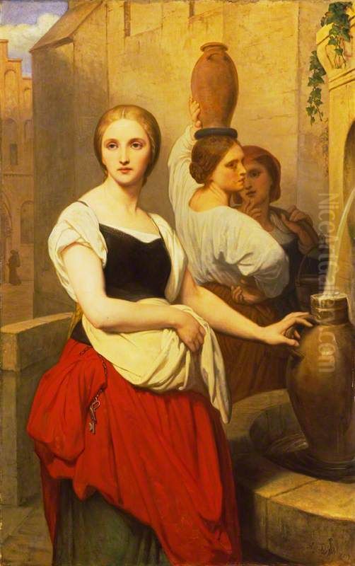 Margaret At The Fountain Oil Painting by Ary Scheffer