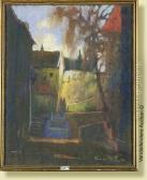 Vieuxquartier De Budapest, 
Pastel Sur Papier. Signe En Bas A Droiteronai Et Date 1924. Ecole 
Hongroise. Dim.: 50x40cm Oil Painting by Jozsef Rippl-Ronai