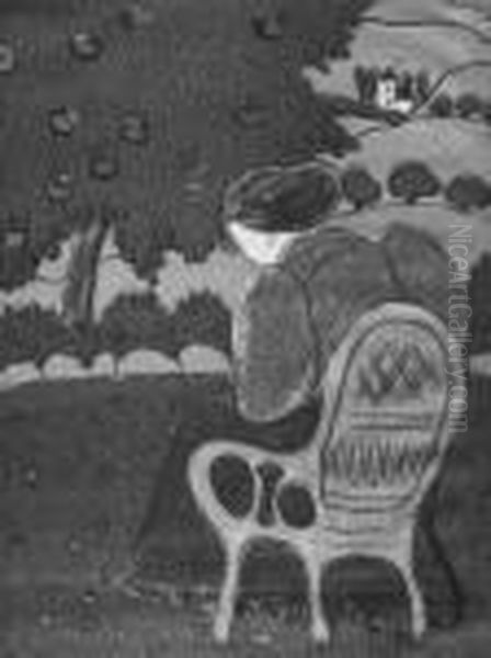 Illustration To 'les Vierges' Oil Painting by Jozsef Rippl-Ronai