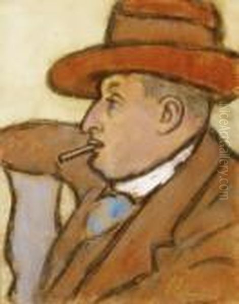 The Portrait Of Odon Rippl-ronai, The Painter's Brother Oil Painting by Jozsef Rippl-Ronai