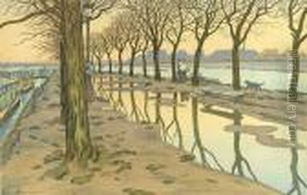 L'ile Des Cygnes. Oil Painting by Henry Parsons Riviere