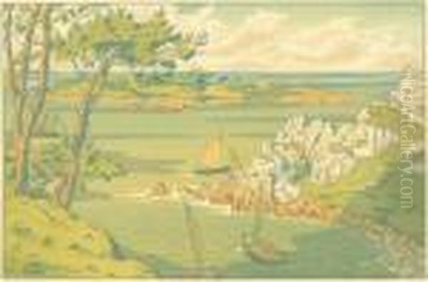 La Baie, 1897 -l'ile Oil Painting by Henry Parsons Riviere