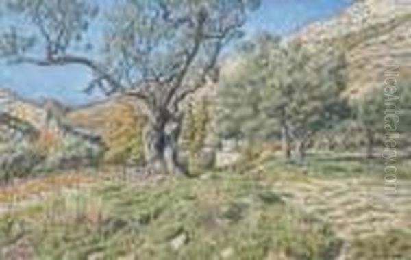 Paysage A La Fontaine D'anibal, Buis Les Baronnies Oil Painting by Henry Parsons Riviere