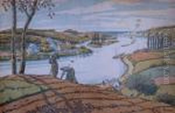 Bord De L'odet Oil Painting by Henry Parsons Riviere