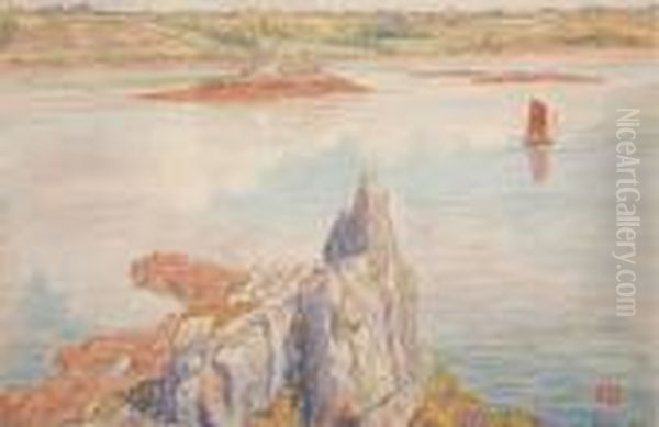 Voiliers Sur La Laita Oil Painting by Henry Parsons Riviere