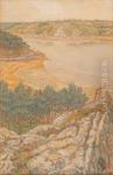 La Riviere A Loquivy Oil Painting by Henry Parsons Riviere