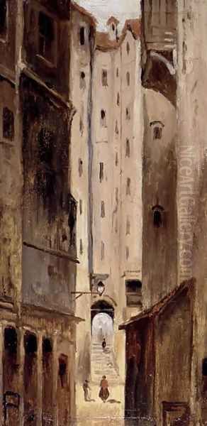 Advocates Close, Edinburgh Oil Painting by William Simpson