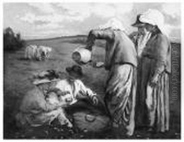 Repas Du Midi Oil Painting by Manuel Robbe