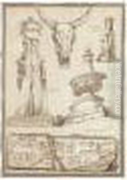 Releve D'antiques De La Villa Sachetti Oil Painting by Hubert Robert