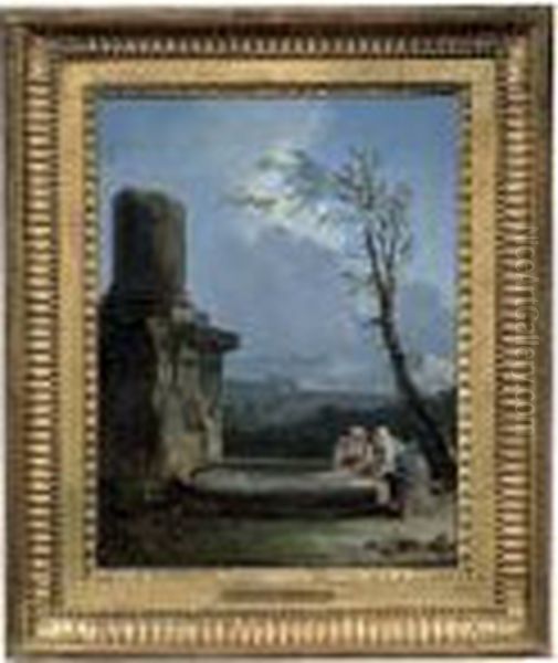 Lavandaie Oil Painting by Hubert Robert