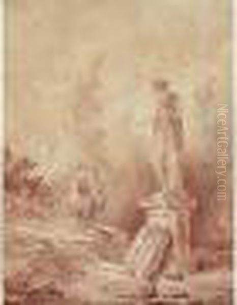 La Statue Oil Painting by Hubert Robert