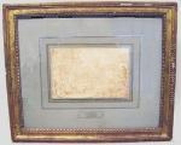 Figures In An Italianate Landscape Oil Painting by Hubert Robert