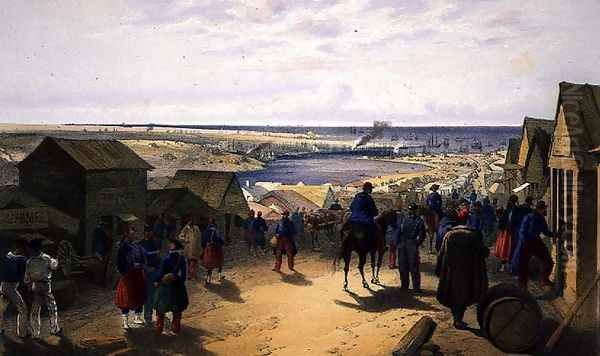 Kamiesch, plate from The Seat of War in the East, pub. by Paul and Dominic Colnaghi and Co., 1856 Oil Painting by William Simpson