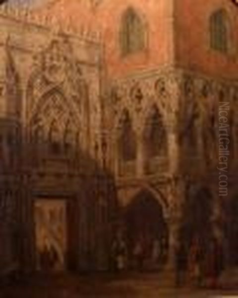 A View Of The Side Of The Doge's Palace, 
Venice Oil Painting by David Roberts