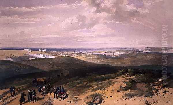 Sebastopol from the Rear of the English Batteries, plate from The Seat of War in the East, pub. by Paul and Dominic Colnaghi and Co., 1856 Oil Painting by William Simpson