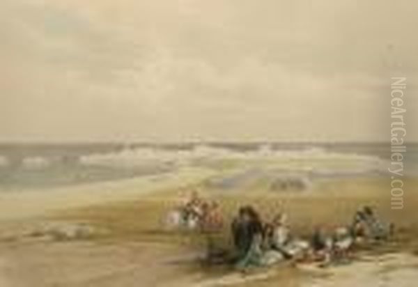 Le Jaen D'acre April 24th 1839 Oil Painting by David Roberts