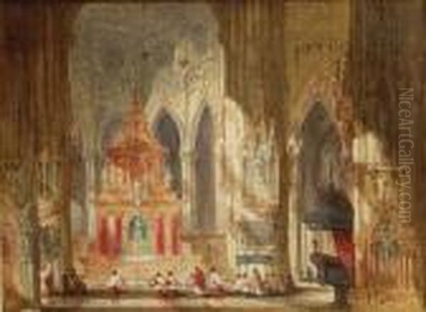 Roberts, 1860 - St. Chiard, Naples Oil Painting by David Roberts