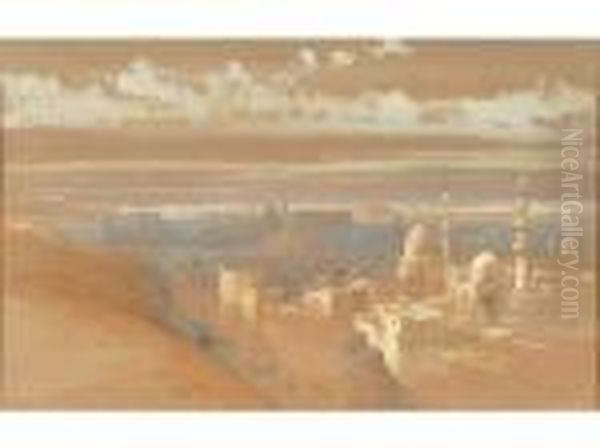 Ra Cairo, Looking West 
Inscribed And Dated Cairo Jany 19th 1839 And Further Inscribed El 
Magowereer Lower Right Oil Painting by David Roberts