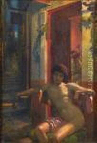 Lupanar Dans Une Citee Antique Oil Painting by Georges Antoine Rochegrosse