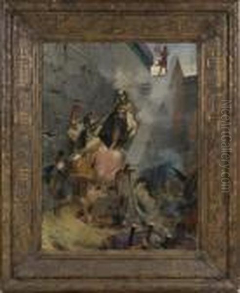 Ulysse Ordonnant La Mort D'astyanax Oil Painting by Georges Antoine Rochegrosse