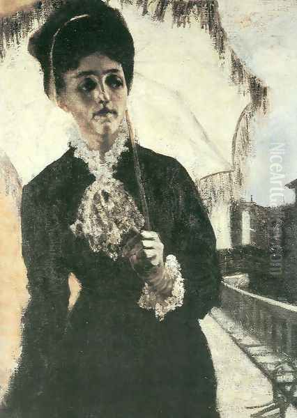 Portrait der Signora Torelli Oil Painting by Giovanni Segantini