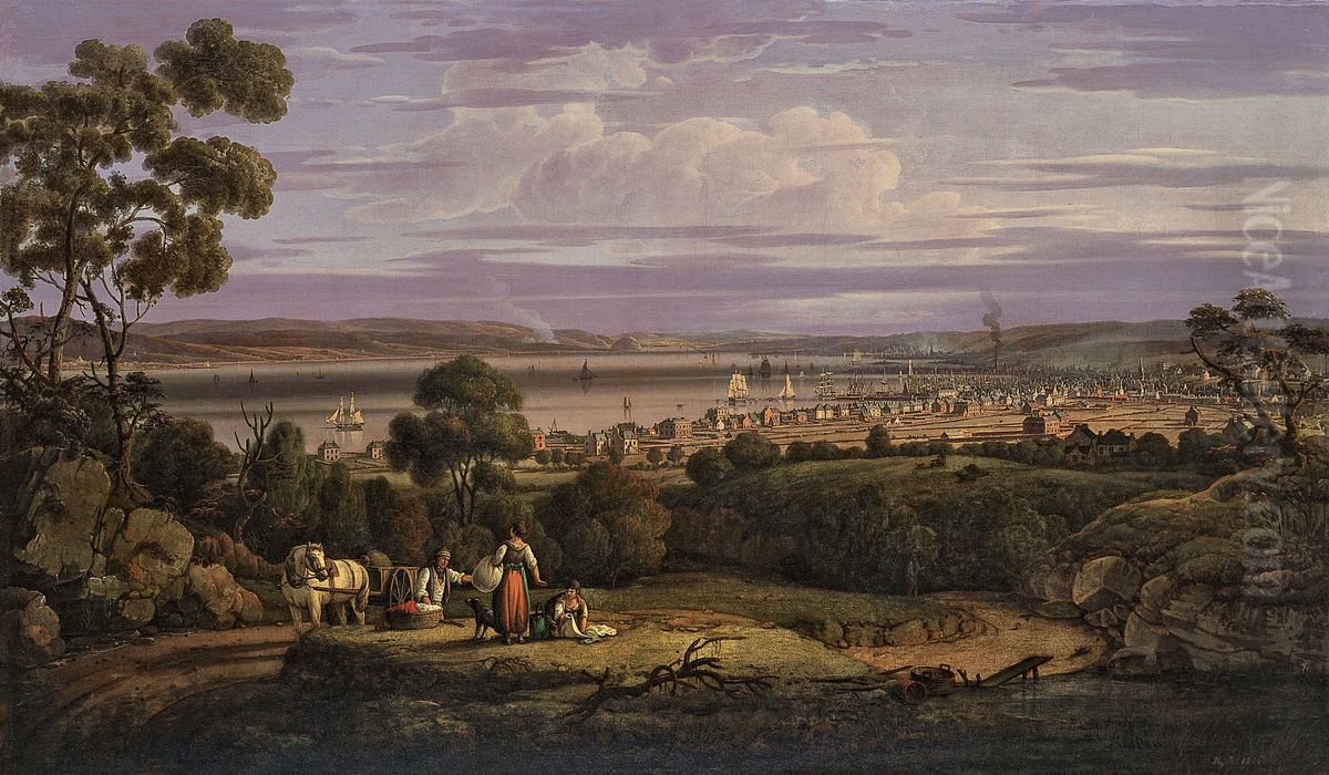 View of Greenock, Scotland Oil Painting by Robert Salmon