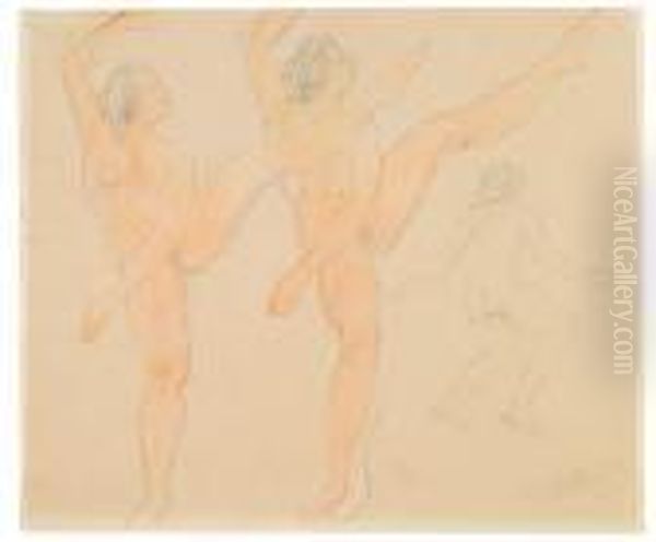 Tanzerinnen Oil Painting by Auguste Rodin