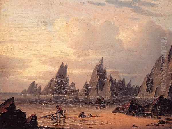 Needles, Rocks and Shore, Isle of Wight Oil Painting by Robert Salmon