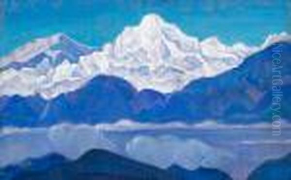 Motiv Fran Himalaya Oil Painting by Nicolaj Konstantinov Roerich