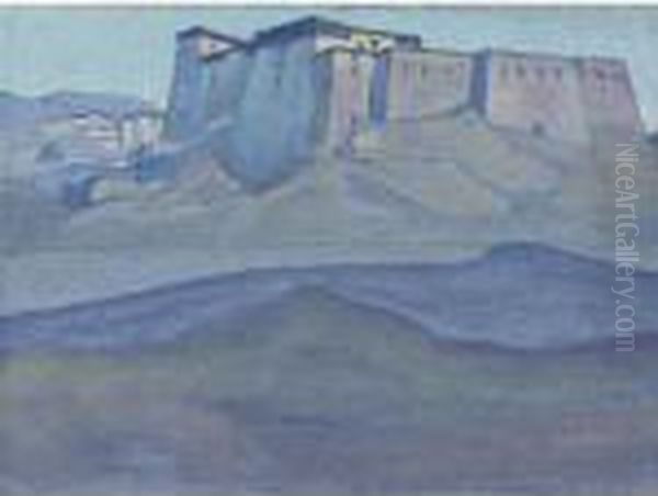 Dzong Oil Painting by Nicolaj Konstantinov Roerich