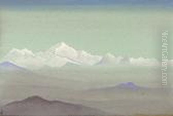 Himalayas Oil Painting by Nicolaj Konstantinov Roerich