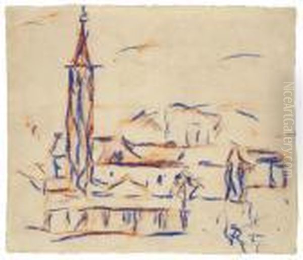 Collegio Kirche In Ascona Oil Painting by Christian Rohlfs