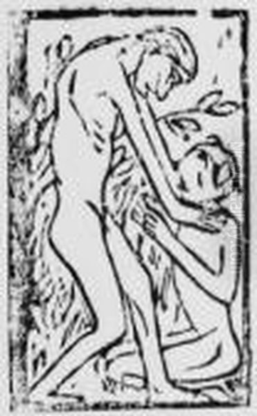 Paar I Oil Painting by Christian Rohlfs